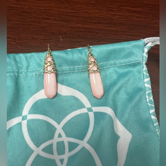 Kendra Scott Blush Pink and Gold Earrings - Picture 3 of 5